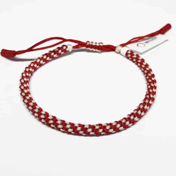 Tibetan bracelet woven red/white