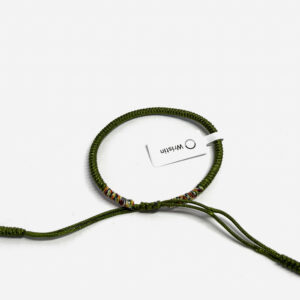 Tibetan bracelet ends olive green/multi